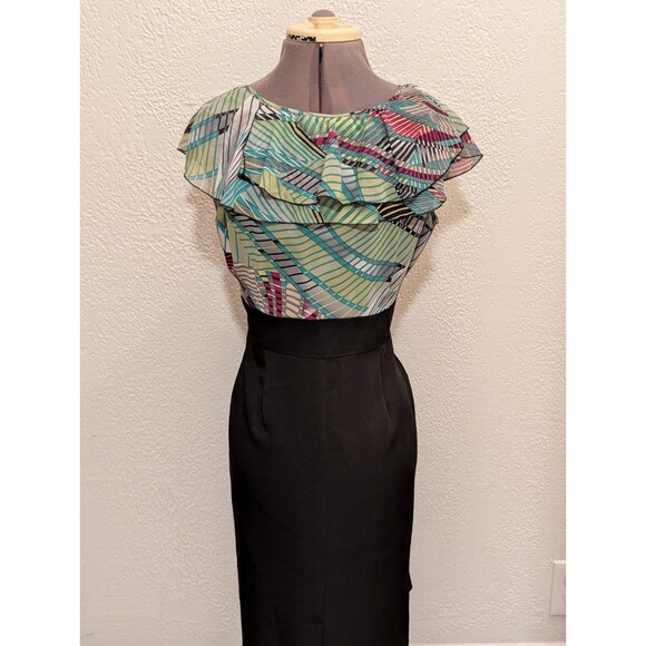 Voir Voir Knee Length Colorful Empire Waist Pencil Dress Size 8 - Picture 3 of 11